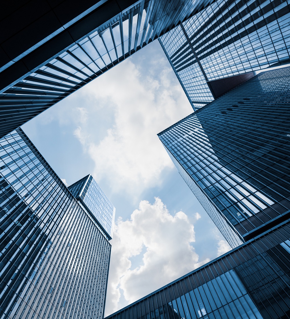low angle view of skyscrapers in city of China content-image